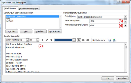 E-Mail-Signatur erstellen